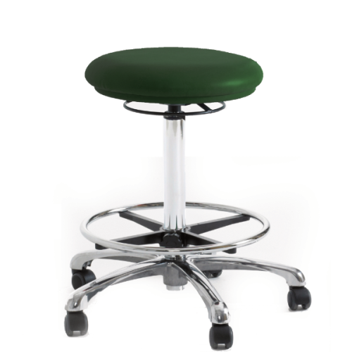 Dental Upholstered Chrome Stool High