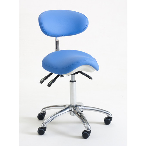 Wide Saddle Stool with Backrest