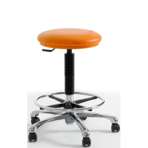 Dental Upholstered Chrome Stool High