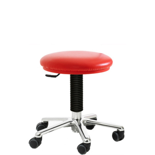 Upholstered Chrome Stool