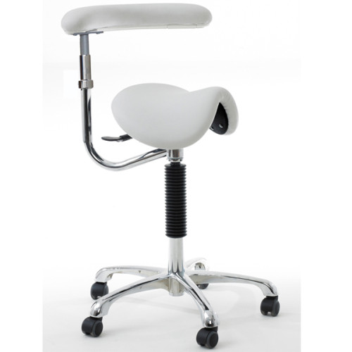 Beauty Salon Saddle Stool with Rotating Arm 