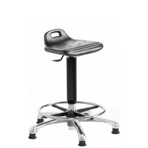 Chrome Posture Stool with Adjustable Foot Ring